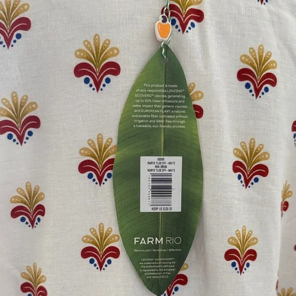 FARM Rio White Dress with Red and Yellow Floral Accents - Picture 2 of 6